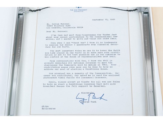 Letters And Photograph Signed By Presidents Gerald R. Ford, George W. Bush, Ronald Reagan