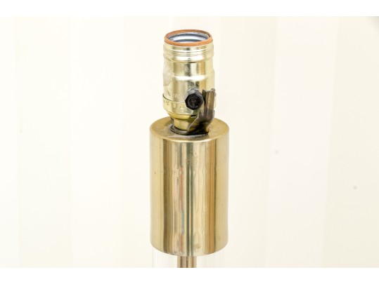 Sleek Brass And Glass Floor Lamp