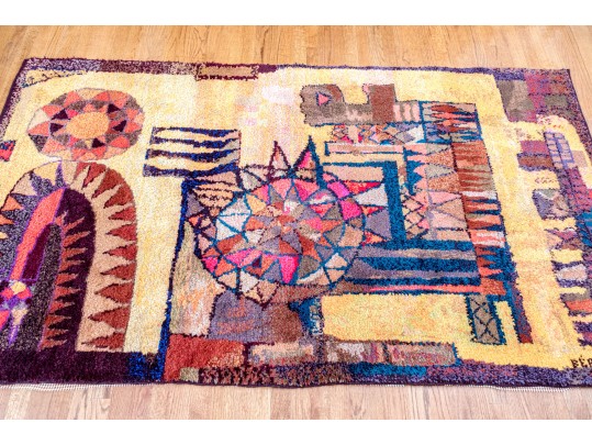 Hand-Knotted Wool Carpet, 7-7 1/4