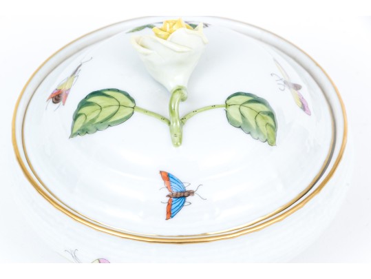 Hungarian Herend Rothschild Porcelain Lidded Bowl
