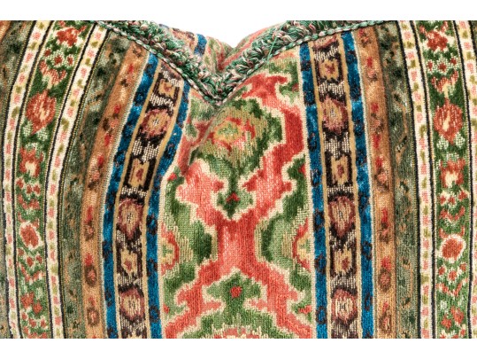 Pair Of Highly Textural Upholstered Down Pillows