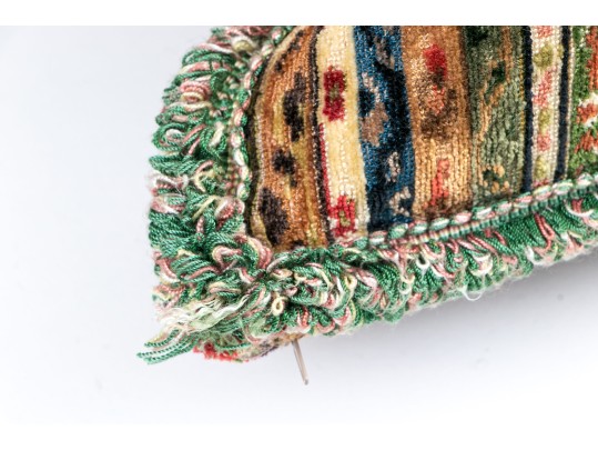 Pair Of Highly Textural Upholstered Down Pillows