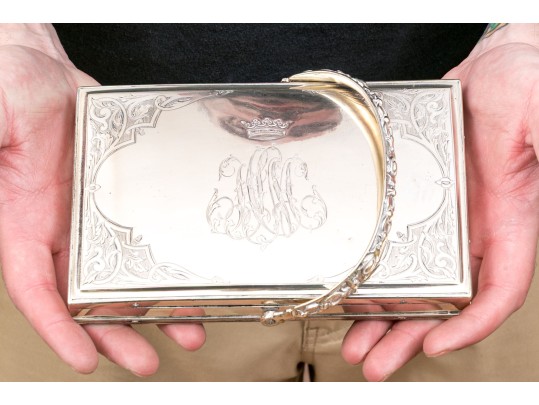 Antique Etched Silver Plated Paper Weight