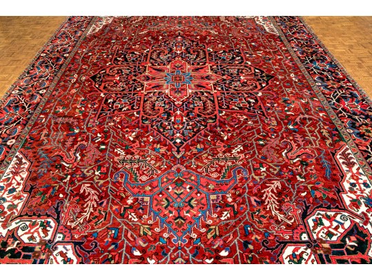 Beautiful Vintage Persian Heriz Room Size Rug, 19’ X 11’6”