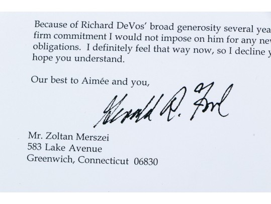 Letters And Photograph Signed By Presidents Gerald R. Ford, George W. Bush, Ronald Reagan