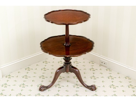 Vintage Chippendale Style Two-Tier Mahogany Dumbwaiter