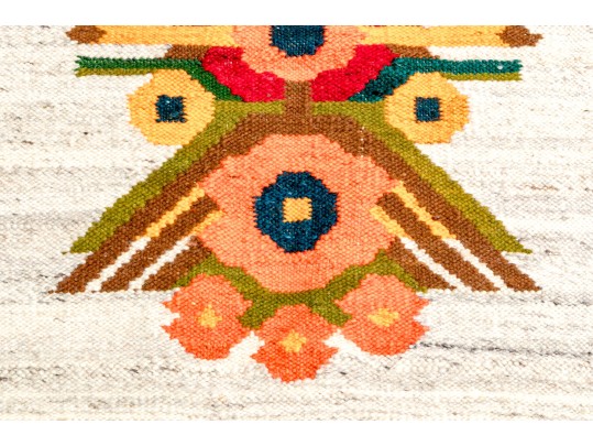 Handmade Flatweave Scandinavian Folk Pattern Runner, 6'-2 1/2