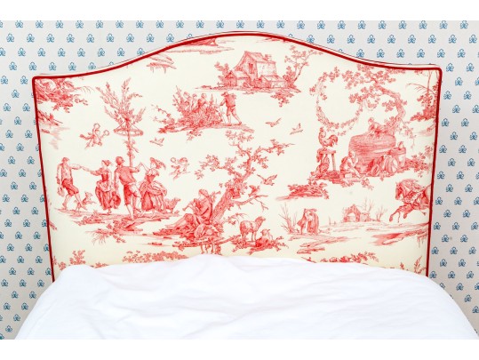 Twin Size Toile Upholstered Bed With EPOC 