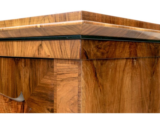 Biedermeier Walnut Veneer Cabinet, Ca. 1830-50