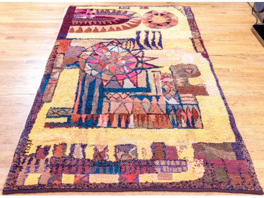 Hand-Knotted Wool Carpet, 7-7 1/4