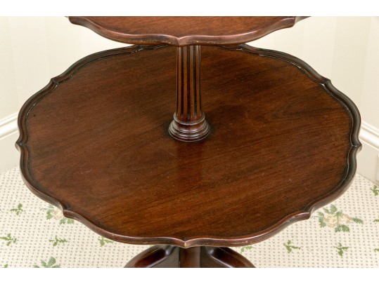 Vintage Chippendale Style Two-Tier Mahogany Dumbwaiter
