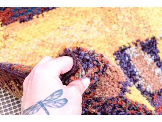 Hand-Knotted Wool Carpet, 7-7 1/4