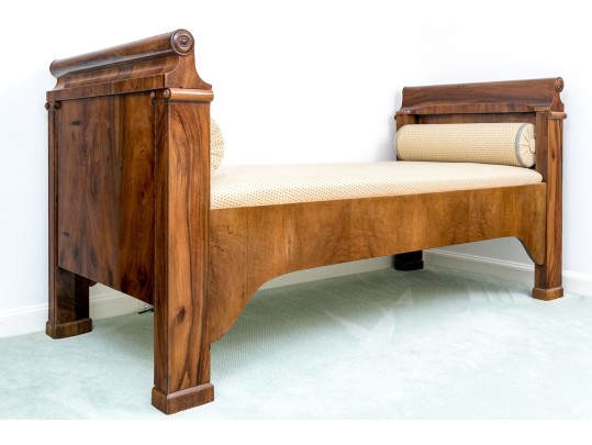 Antique Biedermeier Walnut Daybed, Ca. 1830-50