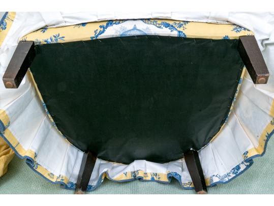 French Country Toile Upholstered Arm Chair