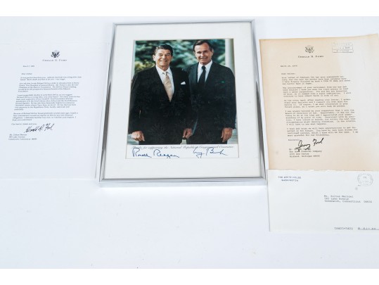 Letters And Photograph Signed By Presidents Gerald R. Ford, George W. Bush, Ronald Reagan