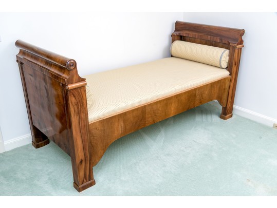 Antique Biedermeier Walnut Daybed, Ca. 1830-50