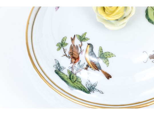 Hungarian Herend Rothschild Porcelain Lidded Bowl