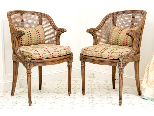Pair Of Antique Louis XVI Bergères, Ca. 1920's