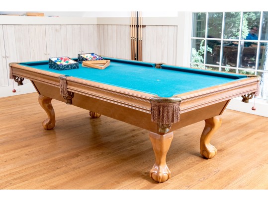 Brunswick Pool Table With Cues, Triangle, And Balls