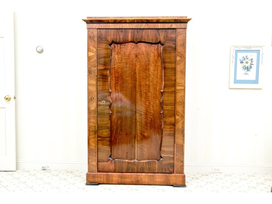 Biedermeier Walnut Veneer Cabinet, Ca. 1830-50