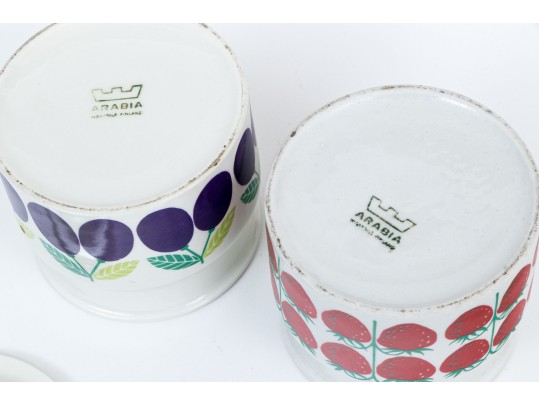 Pair Of Finnish Arabia Ceramic Lidded Jars