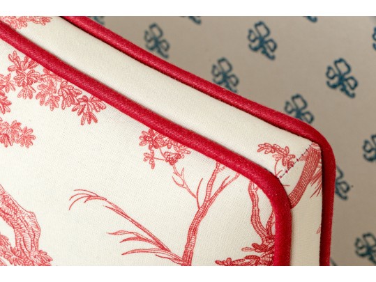 Twin Size Toile Upholstered Bed With EPOC 