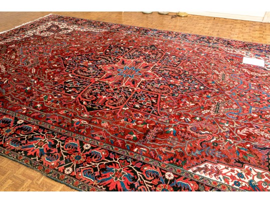 Beautiful Vintage Persian Heriz Room Size Rug, 19’ X 11’6”