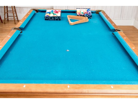 Brunswick Pool Table With Cues, Triangle, And Balls