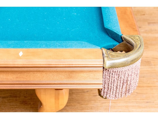 Brunswick Pool Table With Cues, Triangle, And Balls