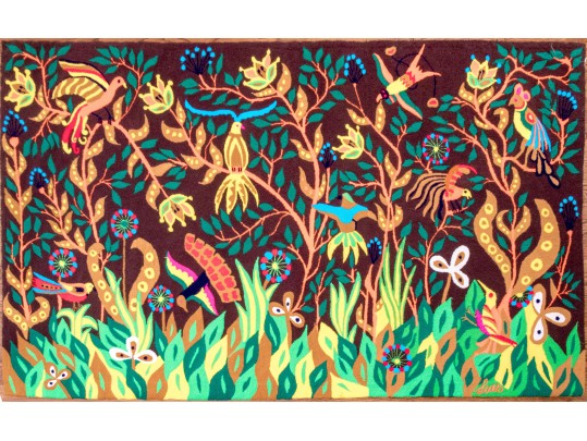 Luis Montiel, (Venezuelan, 1914-1998) Wool Jungle Tapestry, 8'-1 1/2