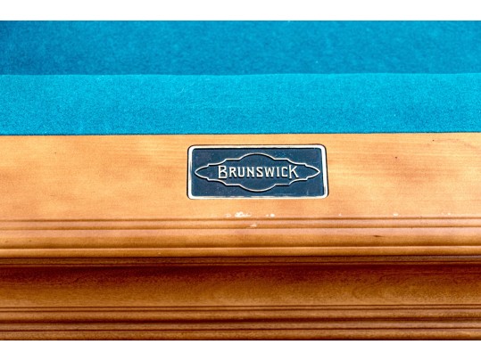 Brunswick Pool Table With Cues, Triangle, And Balls