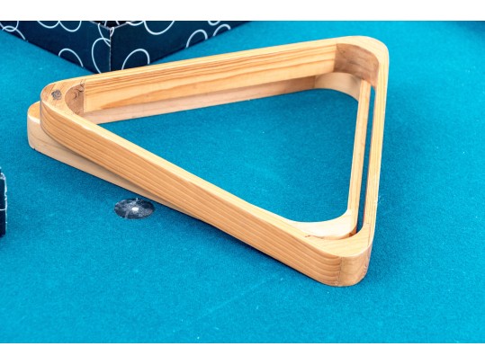 Brunswick Pool Table With Cues, Triangle, And Balls