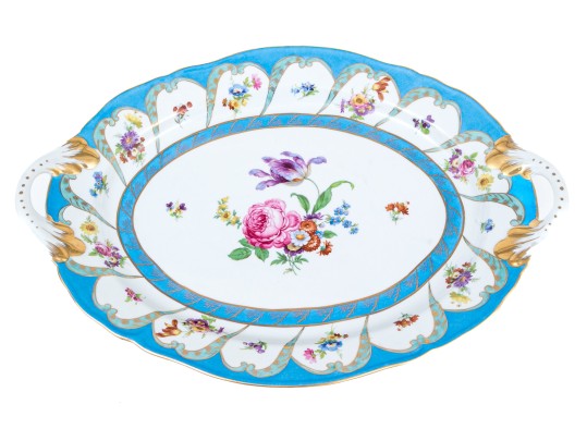 Royal Europe Twin Handled Enameeled Porcelain Serving Platter