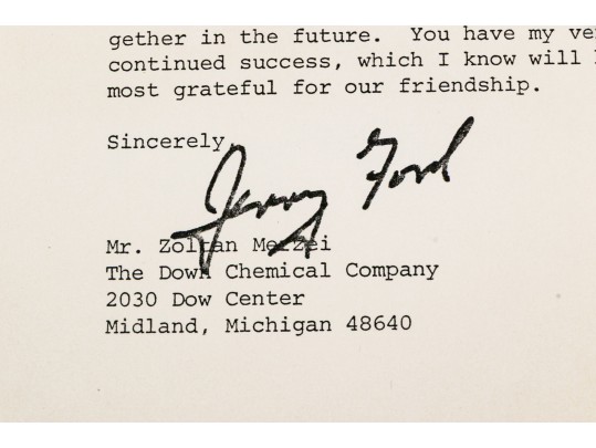 Letters And Photograph Signed By Presidents Gerald R. Ford, George W. Bush, Ronald Reagan