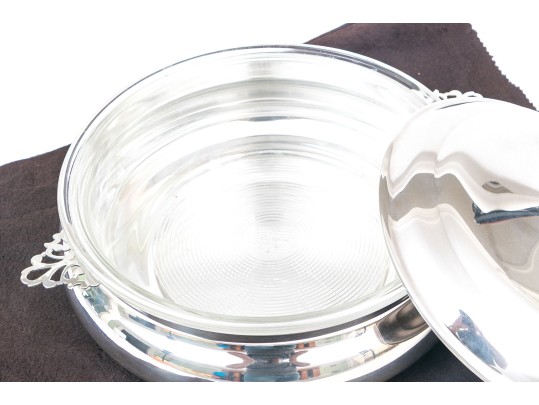 Silver Plated Lidded Casserole With Liner