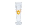 Cut Crystal Footed Vase With Amber Tinted Decoration