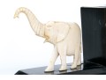 Pair Of Ebony And Carved Bone Elephant Form Bookends
