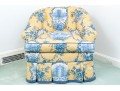 French Country Toile Upholstered Arm Chair