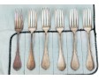 Set Of Six Antique Sterling Silver Forks, 8.05 Ozt.