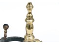 Pair Of Brass And Iron Cannonball Andirons