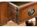 Pair Of Mahogany Lyre Motif Drop Leaf End Tables