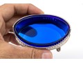 English Sterling Silver Salt Cellar With Cobalt Glass Liner, 1.495 Ozt.