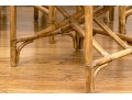 Vintage Set Of Six Bamboo, Rattan And Woven Leather Strapped Armchairs Probably Mcguire