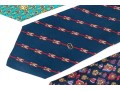 Set Of Four Quality Silk Men's Ties Including Versace, Gucci, Dunhill.