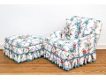 Baker Furniture Custom Upholstered Club Chair With Ottoman