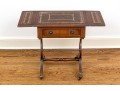 Pair Of Mahogany Lyre Motif Drop Leaf End Tables