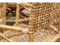 Vintage Set Of Six Bamboo, Rattan And Woven Leather Strapped Armchairs Probably Mcguire