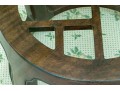 Chinoiserie Glass Top Openwork Mahogany Drum Table, Likely Henredon