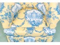 French Country Toile Upholstered Arm Chair
