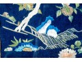 Chinese Silk Embroidery, Bird On Tree In Blue